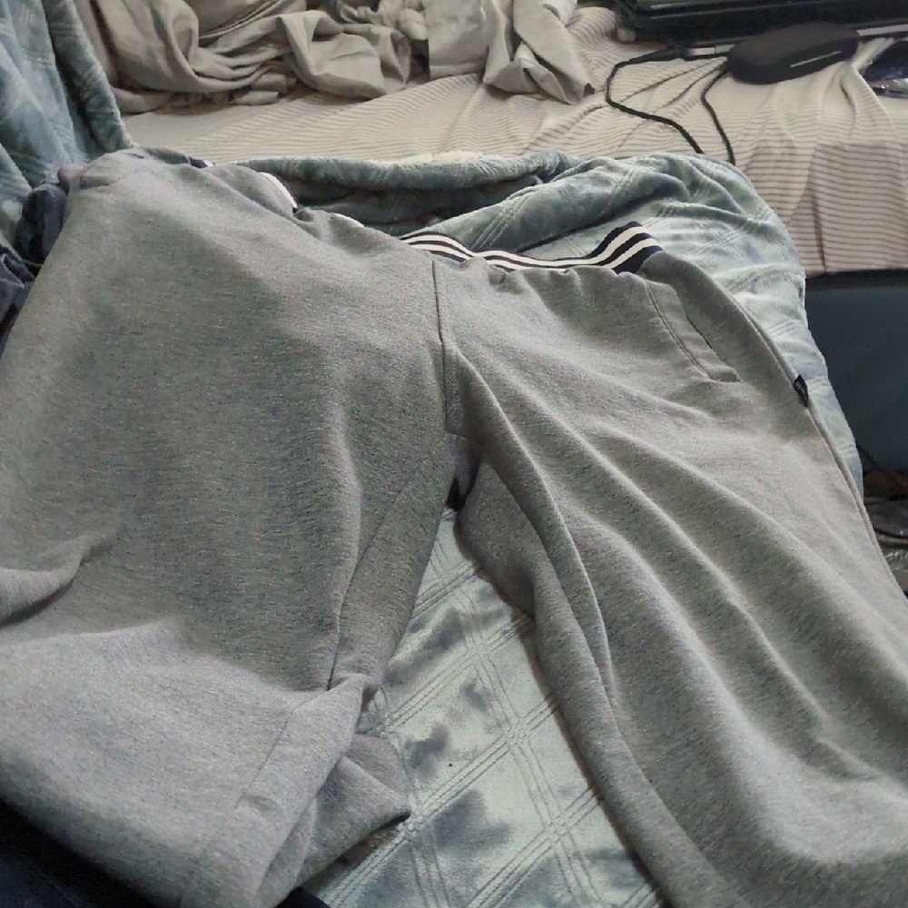 Gray Cotton Blend Joggers with Relaxed Fit